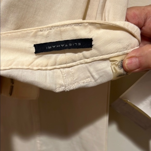 Vintage Elie Tahari Linen Cream Pants Size 2 - Picture 2 of 11